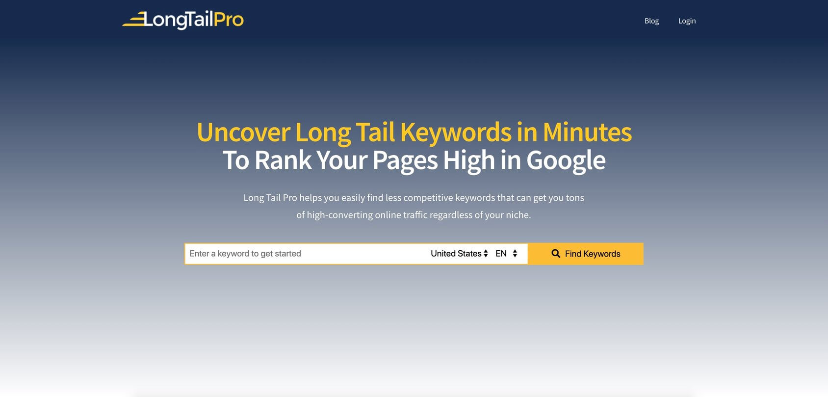LongTail Pro homepage